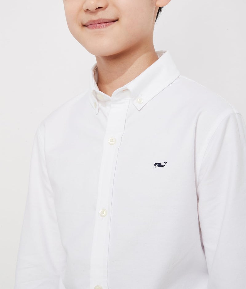 Vineyard Vines قميص أوكسفورد بأكمام طويلة للأولاد من فينيارد فاينز، لون أبيض، مقاس كبير - Image 3